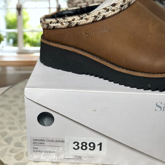 Simple $149 Leather Clog Mules Women’s 6 Brown Platform Slip-On Boho Comfortcore - Picture 5 of 14